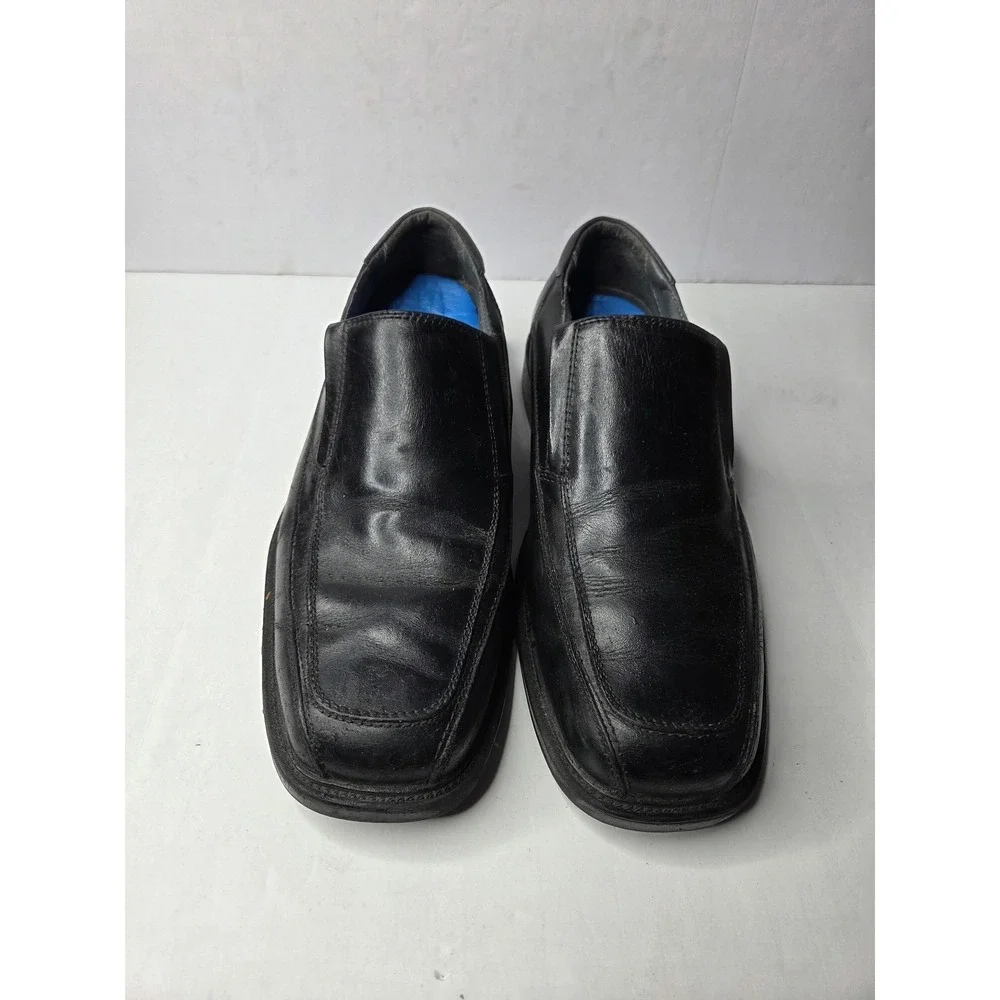 Dockers Mens Black Leather Square Toe Slip On Dress Shoes Loafers 5414‎